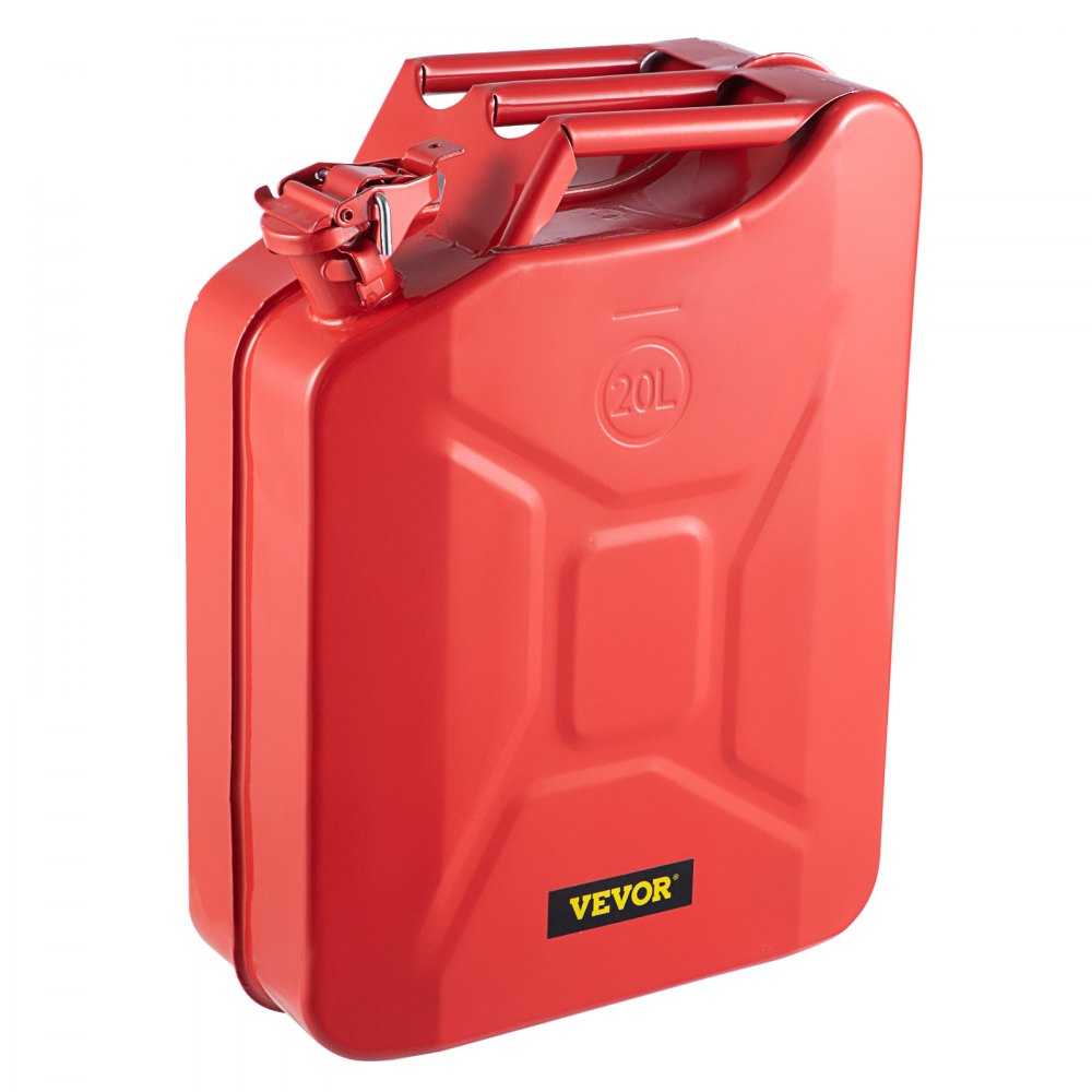 VEVOR Fuel Can, 5.3 Gallon / 20 L Portable Gas Can with Flexible Spout System, Rustproof ? Heat-resistant Steel Fuel Tank for Cars Trucks Equipment, Red