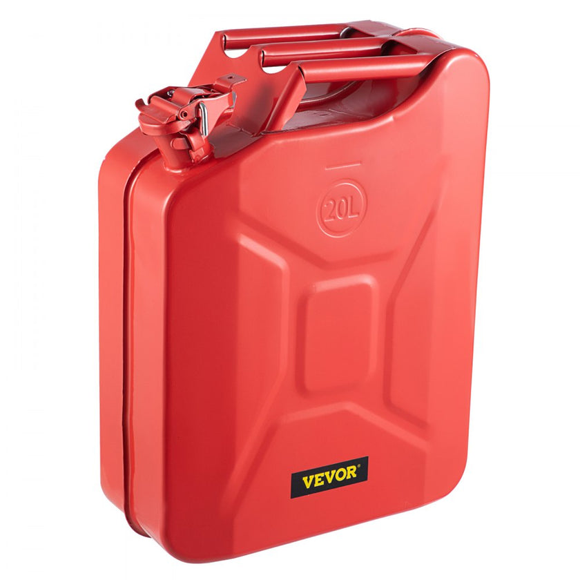 VEVOR Fuel Can, 5.3 Gallon / 20 L Portable Gas Can with Flexible Spout System, Rustproof ? Heat-resistant Steel Fuel Tank for Cars Trucks Equipment, Red