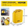 VEVOR Jerry Fuel Can, 5.3 Gallon / 20 L Portable Jerry Gas Can with Flexible Spout System, Rustproof ? Heat-resistant Steel Fuel Tank for Cars Trucks Equipment, Yellow