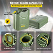 VEVOR Jerry Fuel Can, 5.3 Gallon / 20 L Portable Jerry Gas Can with Flexible Spout System, Rustproof ? Heat-resistant Steel Fuel Tank for Cars Trucks Equipment, 2PCS Green