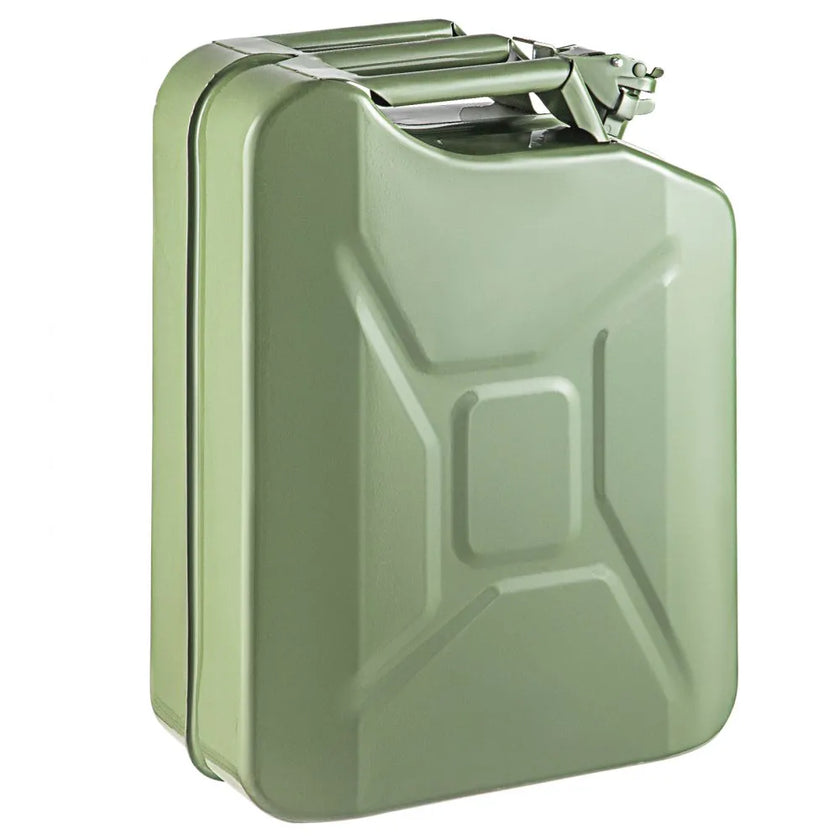 VEVOR Fuel Can, 5.3 Gallon / 20 L Portable Gas Can with Flexible Spout System, Rustproof ＆ Heat-resistant Steel Fuel Tank for Cars Trucks Equipment, Green