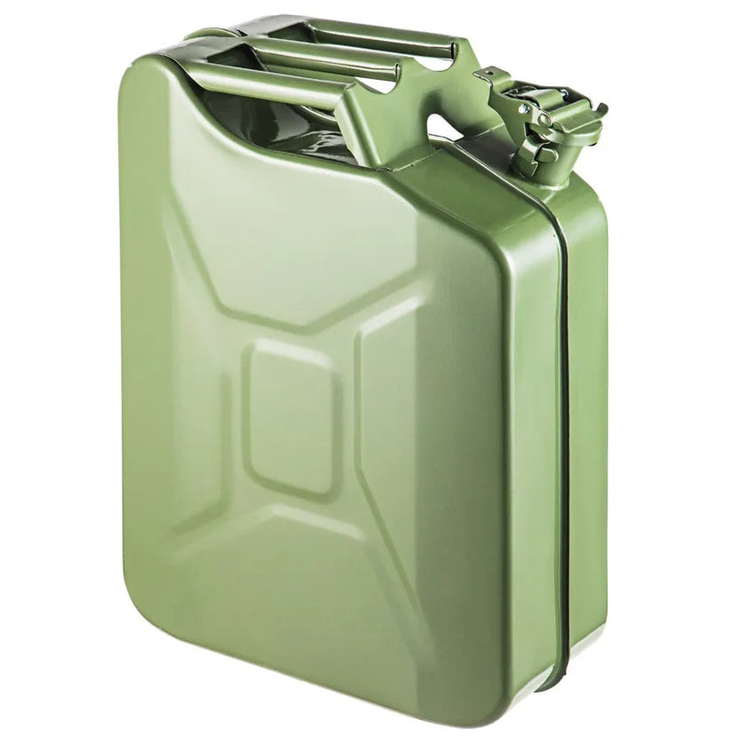 VEVOR Fuel Can, 5.3 Gallon / 20 L Portable Gas Can with Flexible Spout System, Rustproof ＆ Heat-resistant Steel Fuel Tank for Cars Trucks Equipment, Green