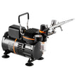 VEVOR Airbrush Kit, Dual Fan Air Compressor Professional Airbrushing System Kit with 3 Airbrushes, Holder, Color Mixing Wheel, Cleaning Brush Set, Air Brush Set for Art Nail Cookie Tattoo Makeup Cake