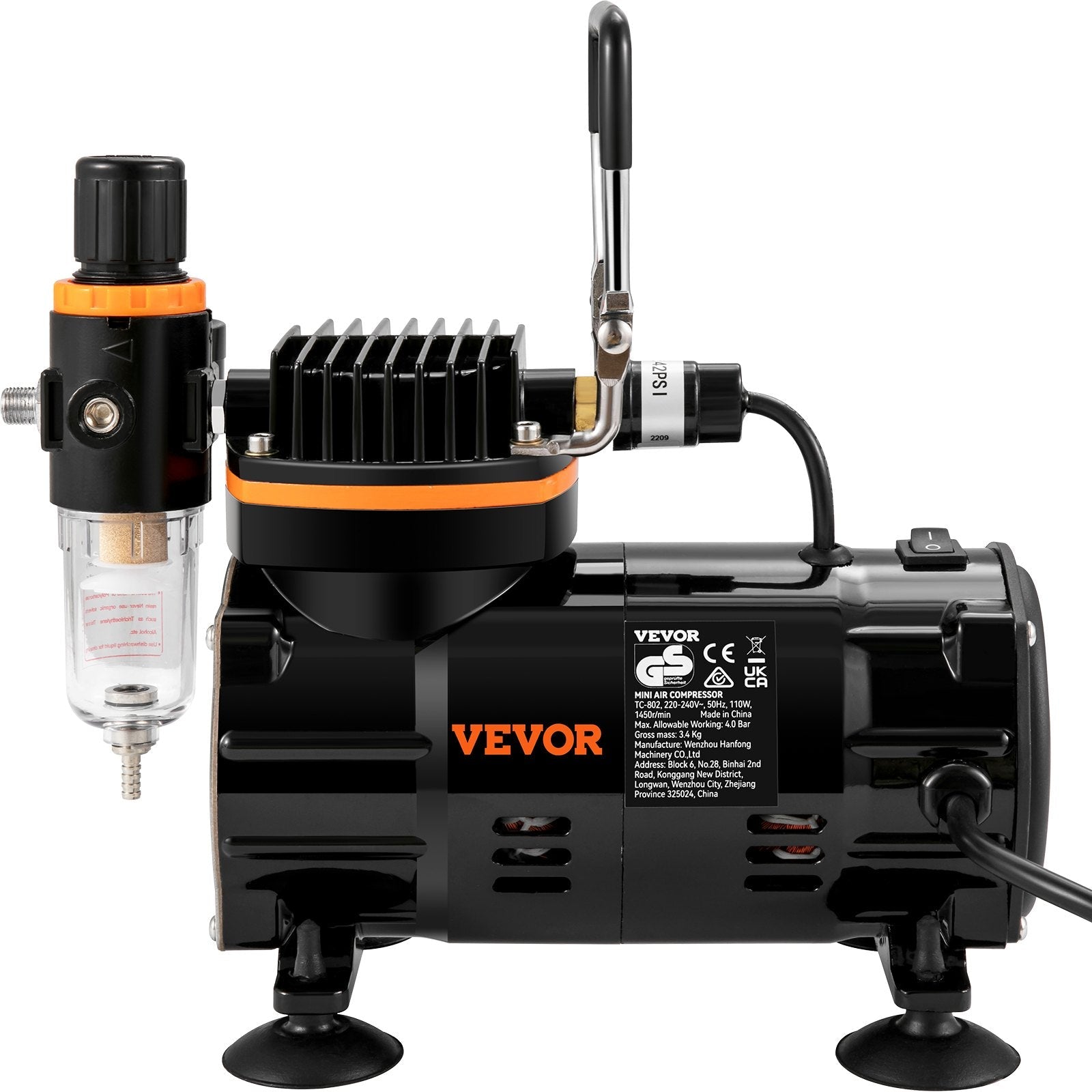 VEVOR Airbrush Kit, Professional Airbrush Set with Compressor, Airbrushing System Kit with Multi-Purpose Dual-Action Gravity Feed Airbrushes, Art Nail Cookie Tatto