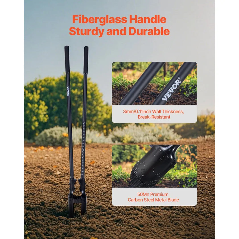 VEVOR Post Hole Digger with Fiberglass Handle Scale Markings 57.5