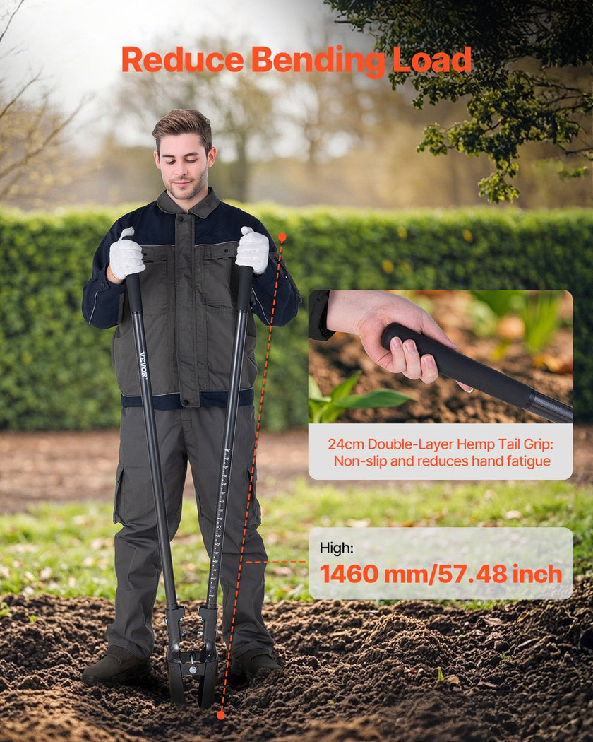 VEVOR Post Hole Digger with Carbon Steel Handle Scale Marks 57.5