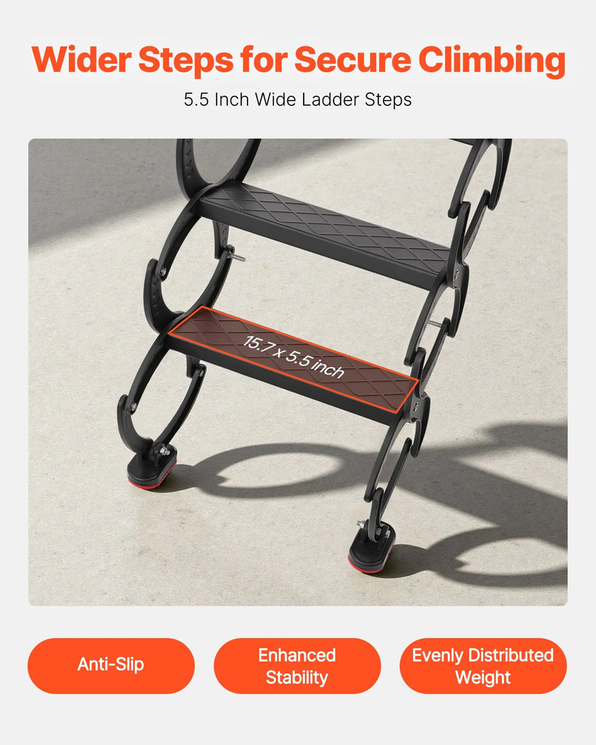 VEVOR Attic Ladder Wall-Mounted 660LBS/299.4KG Capacity for 9.5-10 ft Ceilings