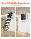 VEVOR Attic Ladder Wall-Mounted 660LBS/299.4KG Capacity for 9.5-10 ft Ceilings