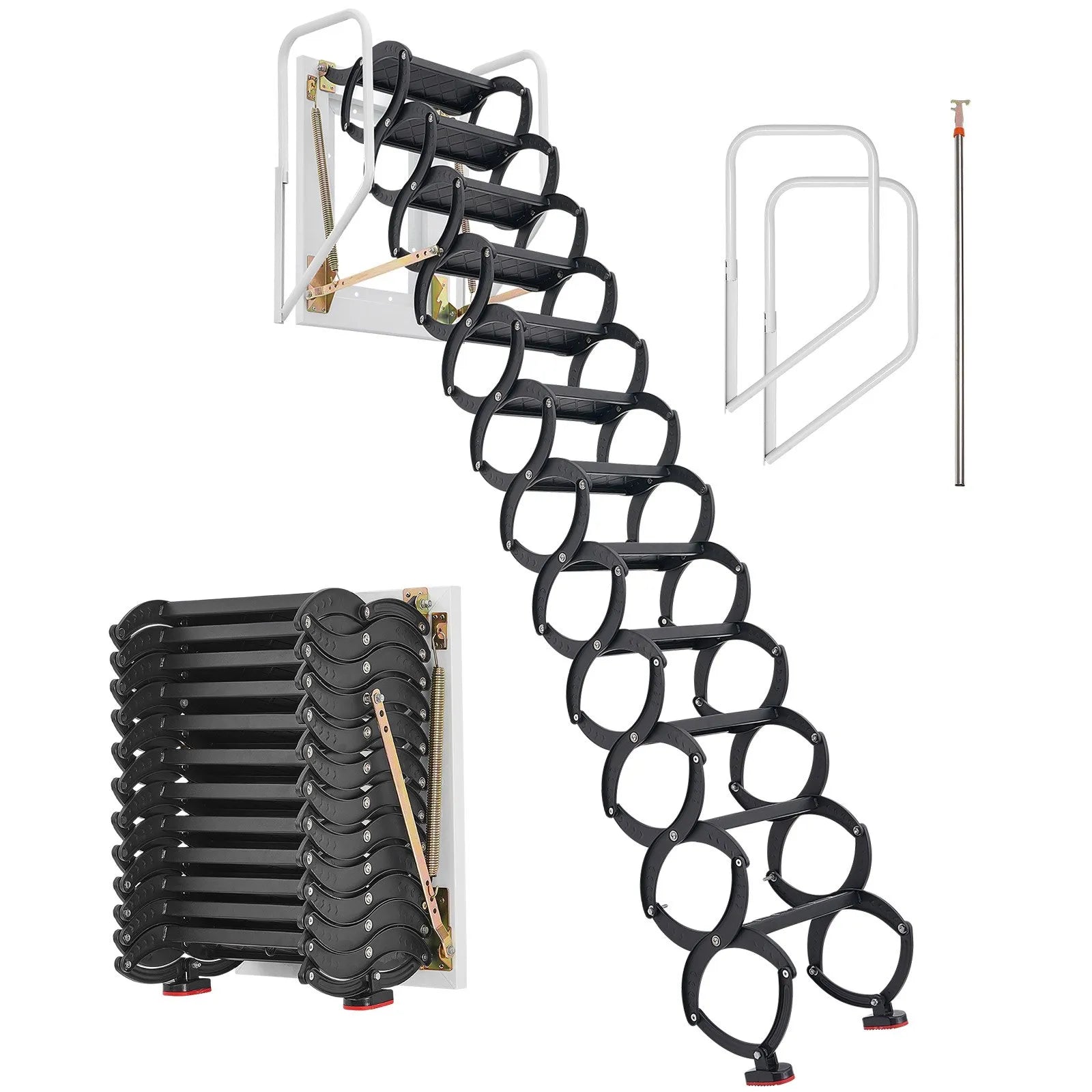 VEVOR Attic Ladder Wall-Mounted 660LBS/299.4KG Capacity for 9.5-10 ft Ceilings