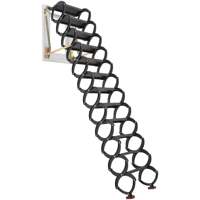 VEVOR Attic Ladder Wall-Mounted 660LBS/299.4KG Capacity for 9.5-10 ft Ceilings