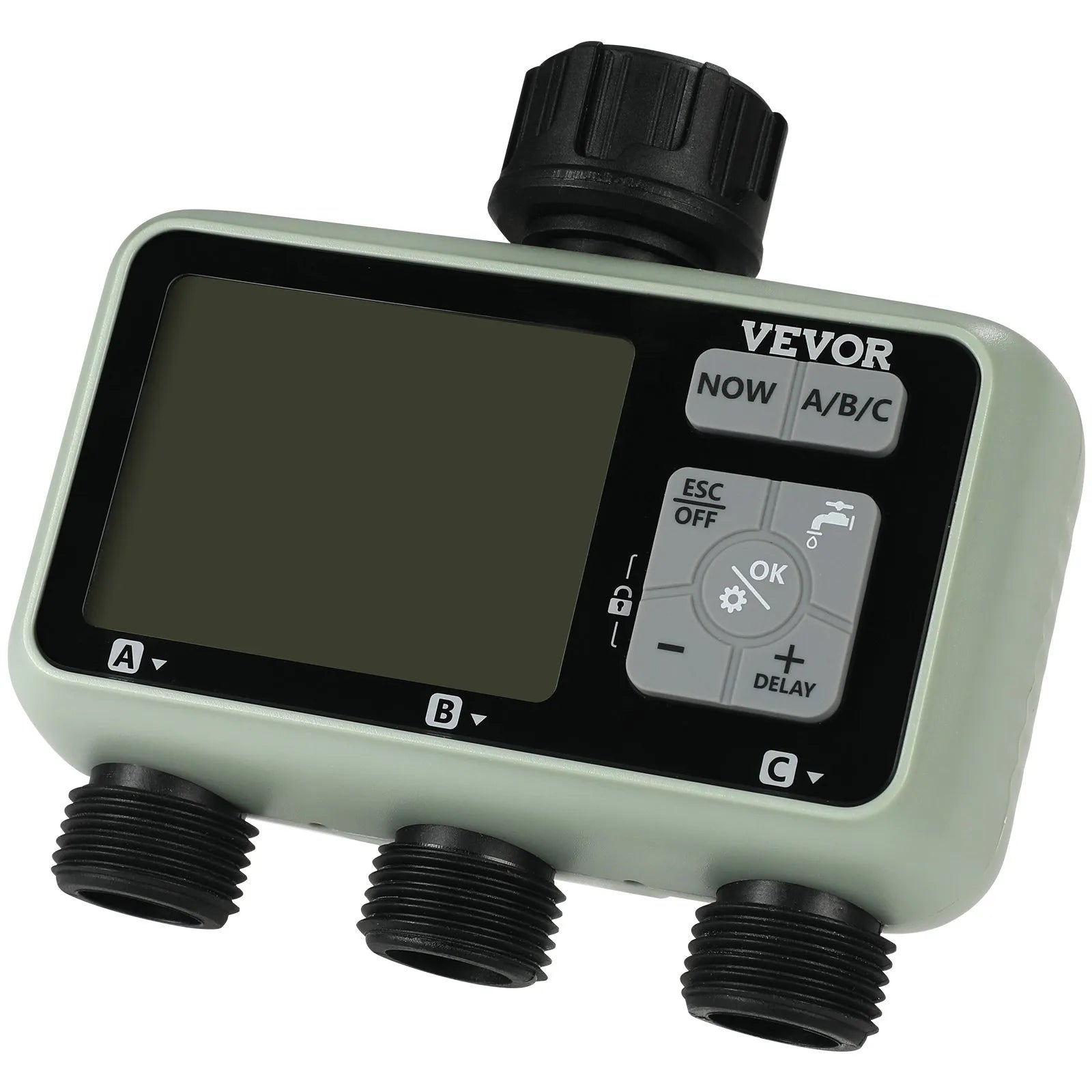 VEVOR Water Timer 3 Outlets Hose Watering Sprinkler Timer LCD Rain Delay Mode