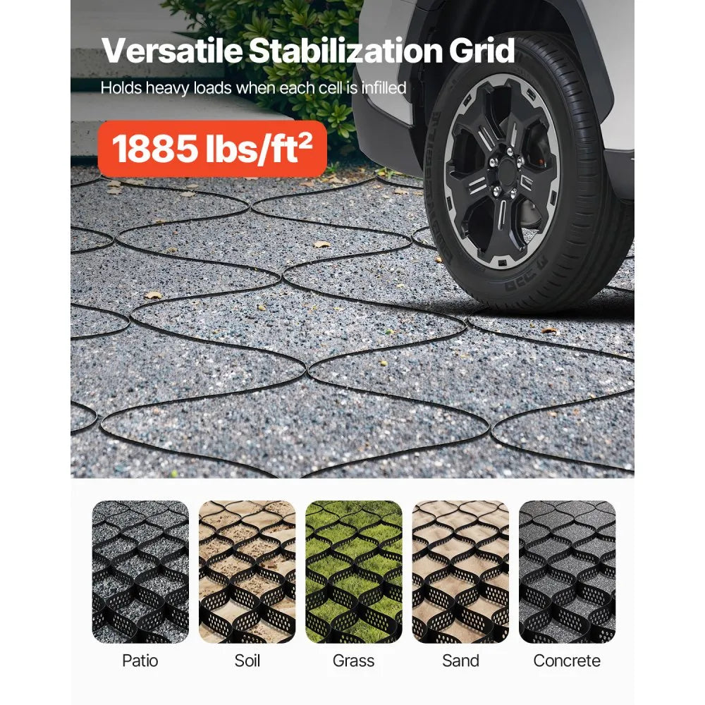 VEVOR Ground Grid 2-Inch Depth Geocell Grid 16.4x6.5FT / 5000x1980mm for Gravel