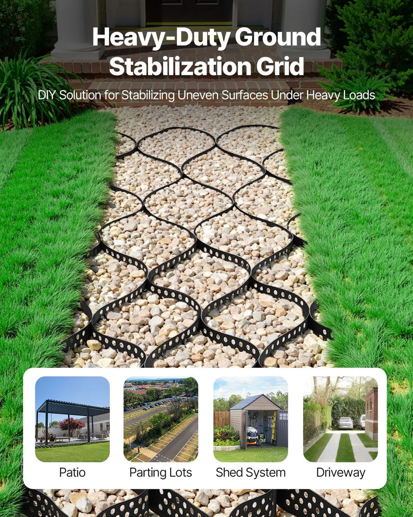 VEVOR Ground Grid 2-Inch Deep Geocell Grid 17.06x8.86FT / 5200x2700mm for Gravel