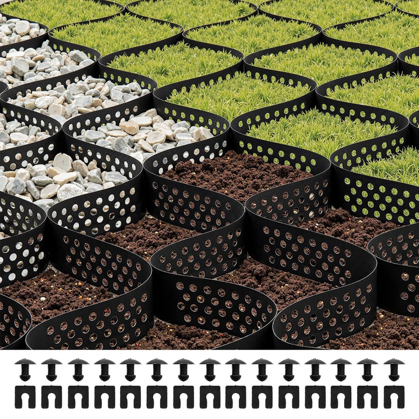 VEVOR Ground Grid 3-Inch Deep Geocell Grid 17.06x8.86FT / 5200x2700mm for Gravel
