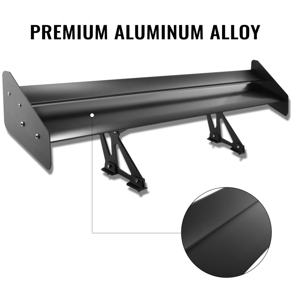 VEVOR Double Deck GT Wing Spoiler 53Inch Black Universal Lightweight Aluminum Adjustable Rear Spoiler Angel Racing Spoiler BGW Drift JDM Drift