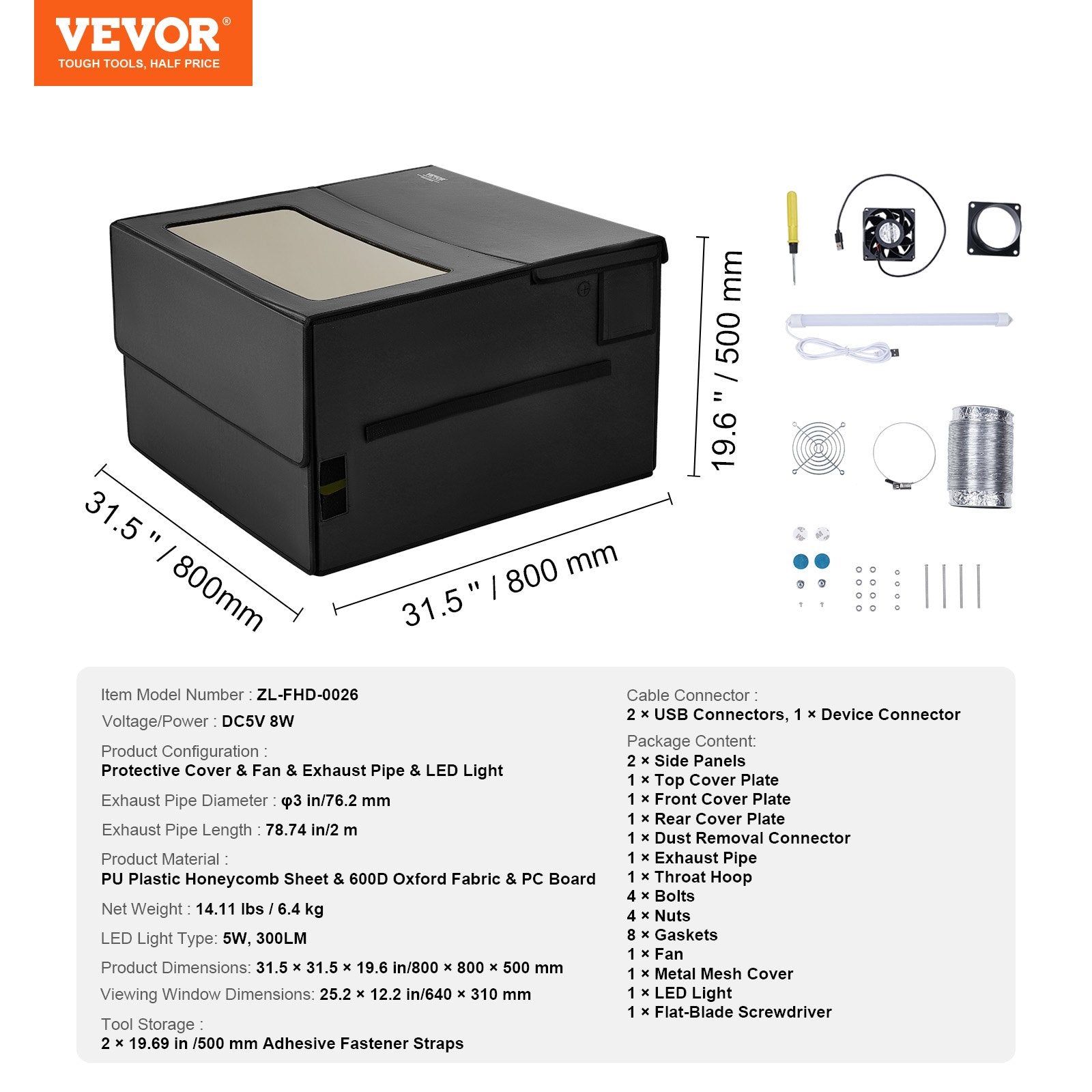 VEVOR Laser Engraver Enclosure 31.5 x 31.5 x 19.6