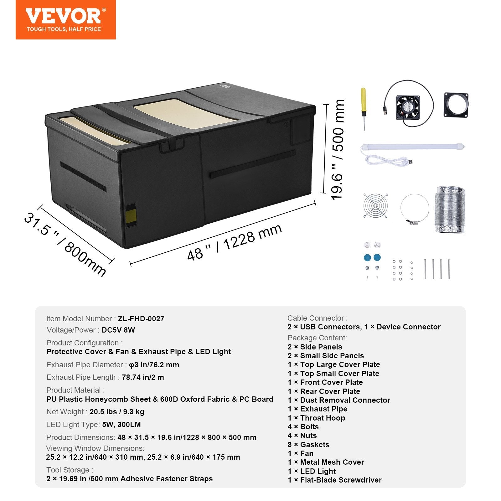 VEVOR Laser Engraver Enclosure 48 x 31.5 x 19.6