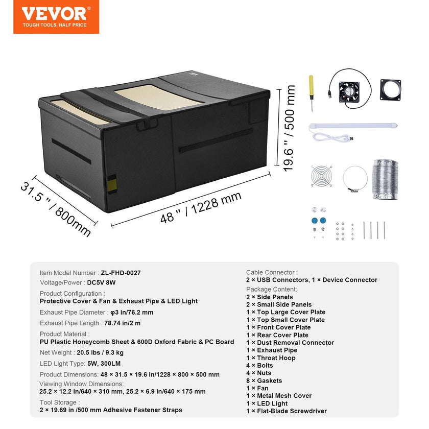 VEVOR Laser Engraver Enclosure 48 x 31.5 x 19.6