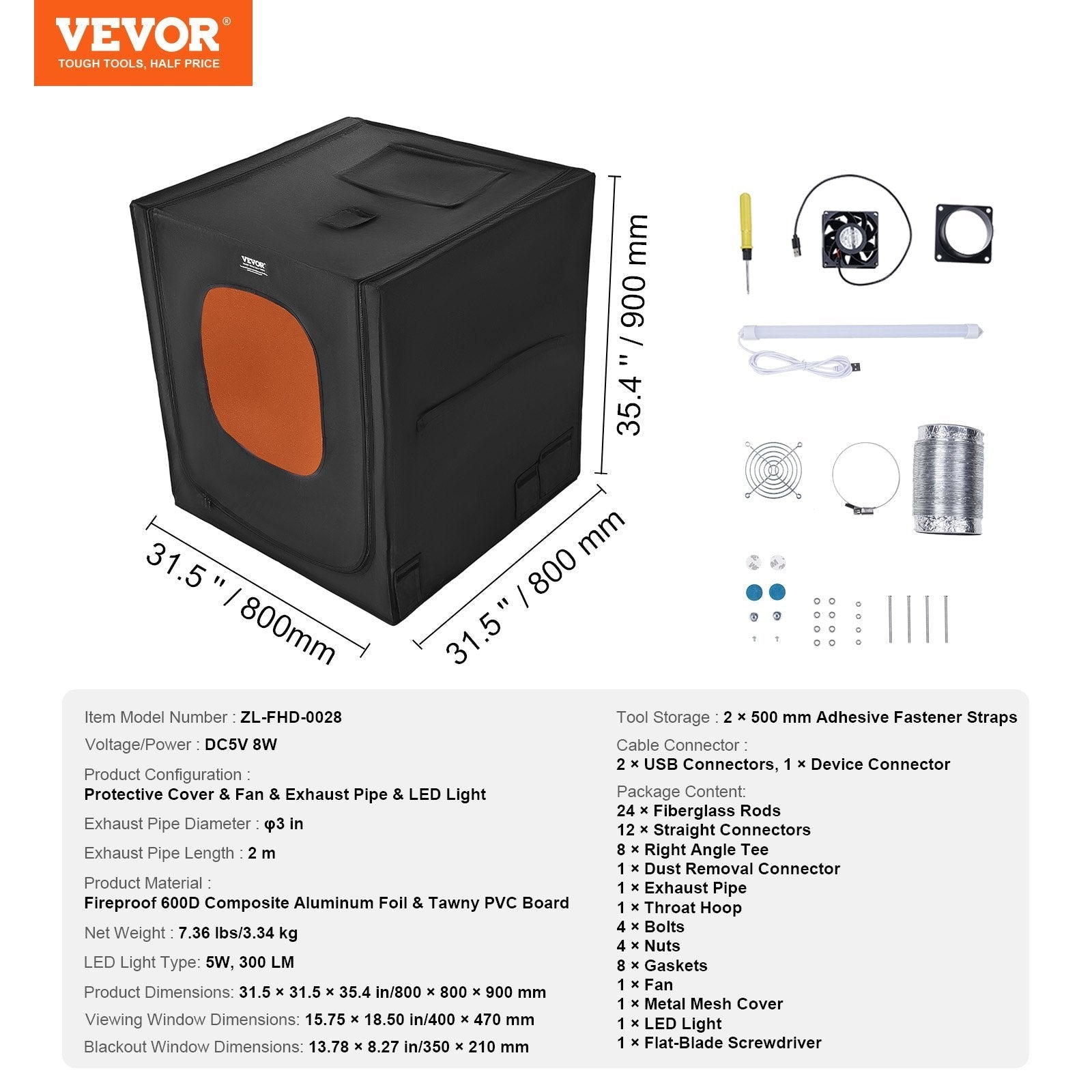 VEVOR Laser Engraver Enclosure 31.5 x 31.5 x 35.4