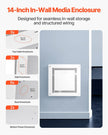 VEVOR Structured Media Enclosure 14 in Recessed in-Wall TV Media Box with Cover