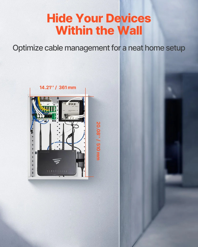 VEVOR Structured Media Enclosure 20 in Recessed in-Wall TV Media Box with Cover