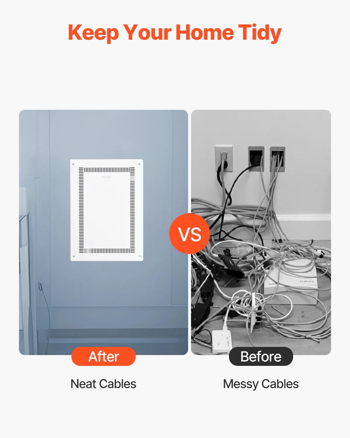 VEVOR Structured Media Enclosure 20 in Recessed in-Wall TV Media Box with Cover