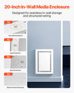 VEVOR Structured Media Enclosure 20 in Recessed in-Wall TV Media Box with Cover