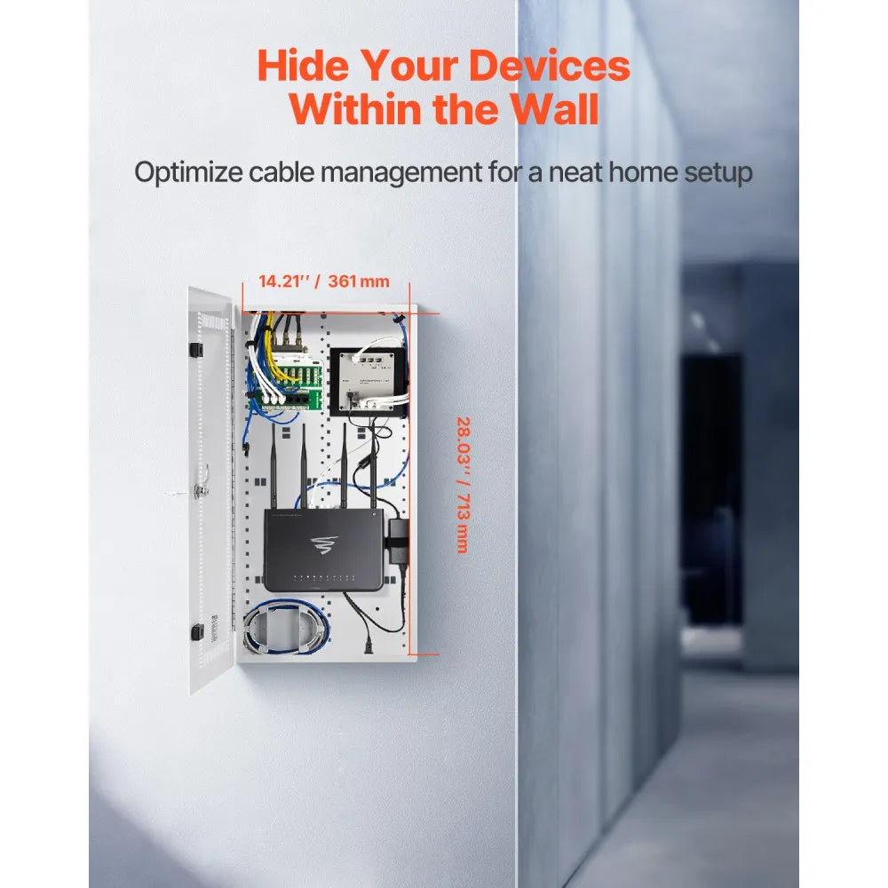VEVOR Media Enclosure 28 in Structured Media Center with Vented Hinged Door