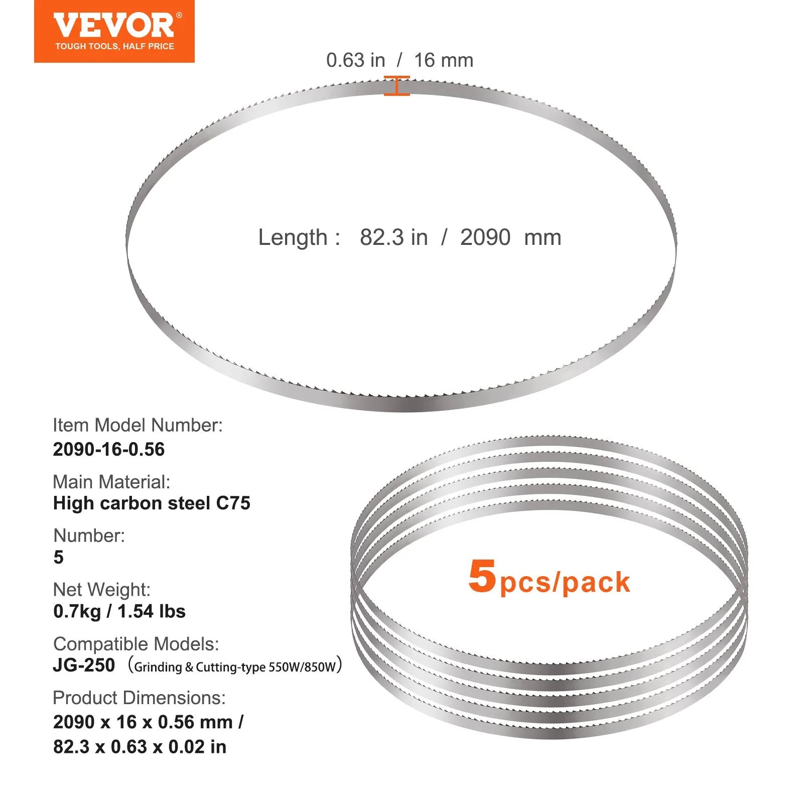 VEVOR Band Saw Blade for Cutting Meat Bone 82.3