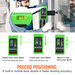 VEVOR Laser Receiver for Laser Level, 197 ft Working Range, Green Laser and Red Beam Detector for Pulsing Line Lasers, Adjustable Speaker & Dual LCD Display & Built-In Bubble Level, Clamp Included