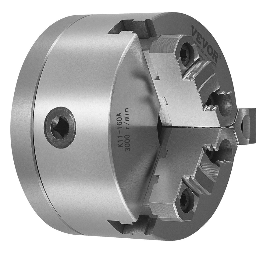 VEVOR 6 in 3-Jaw Self-Centering Lathe Chuck 1 1/2 in-8 Threaded Backing Plate