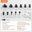 VEVOR Diamond Core Drill Bit Set, 11 PCS 6/8/10/20/25/28/32/35/45/50/65mm Diamond Hole Saw Kit, with 5/8