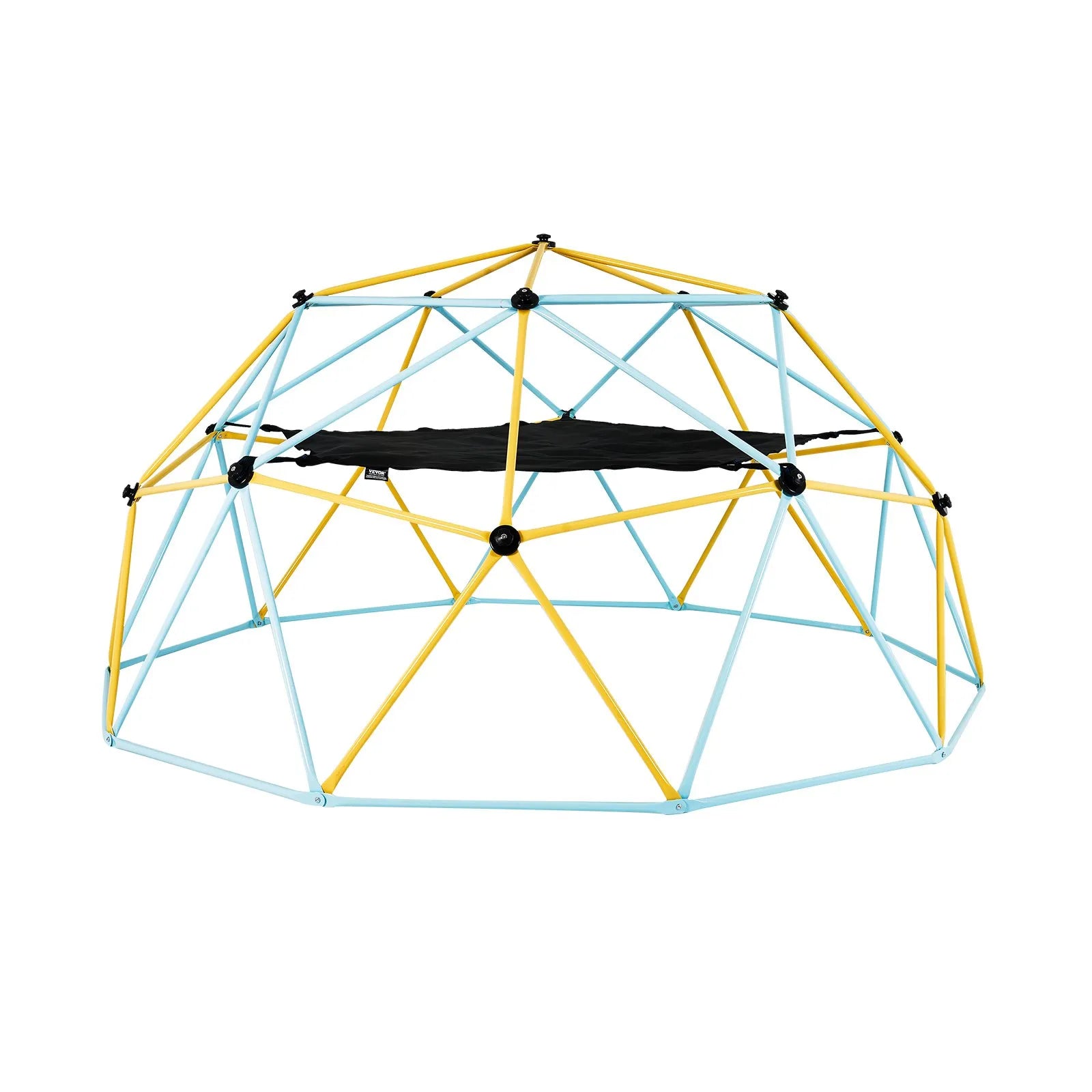 VEVOR Climbing Dome, 10FT Geometric Dome Climber with Hammock and Swing, for Kids 3 to 10 Years Old, Jungle Gym Supports 750LBS and Easy Assembly, with Climbing Grip, Outdoor Backyard Play Equipment