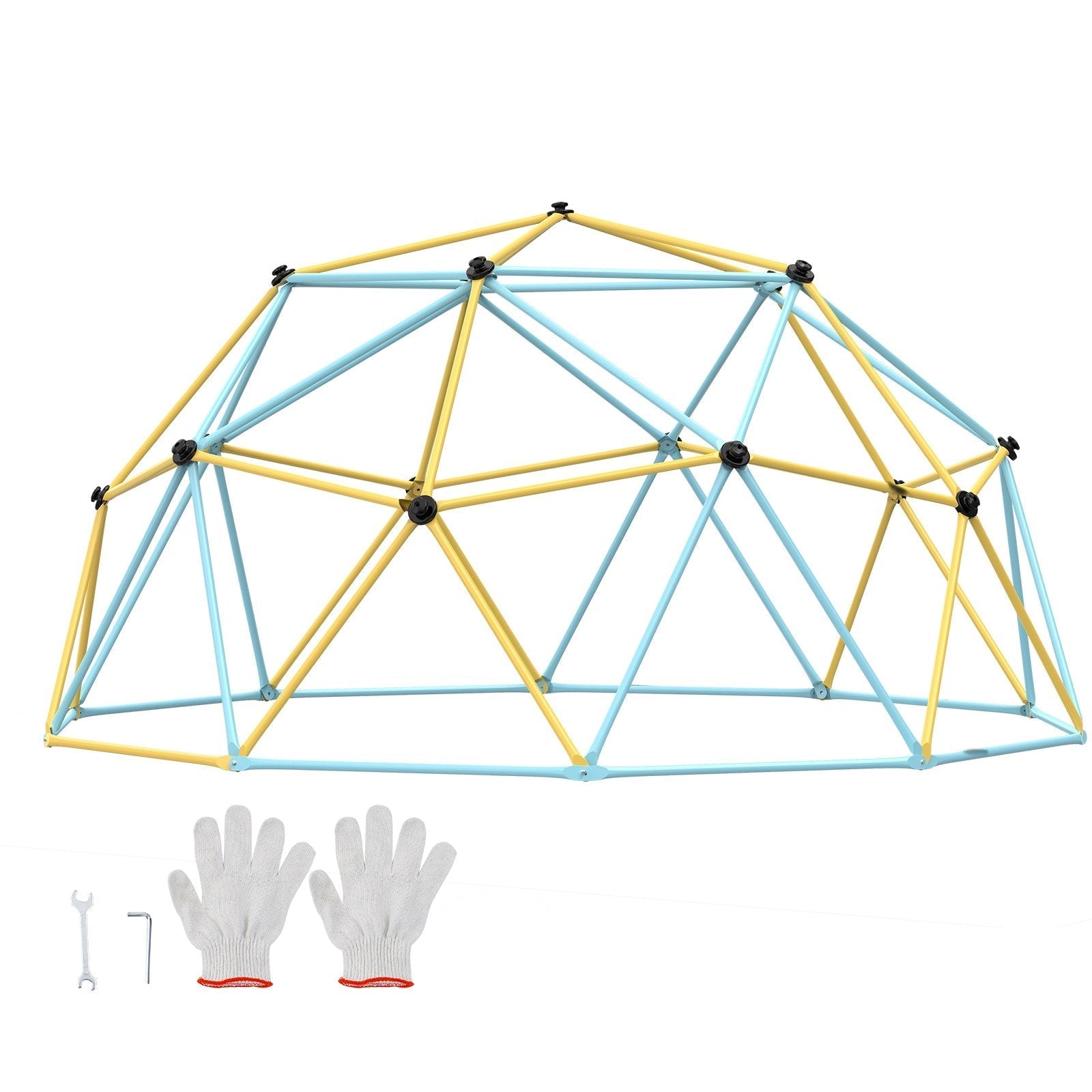 VEVOR Climbing Dome, 10FT Geometric Dome Climber Play Center for Kids 3 to 10 Years Old, Jungle Gym Supports 750LBS and Easy Assembly, with Climbing Grip, Outdoor Backyard Play Equipment for Kids
