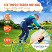 VEVOR Climbing Dome, 12FT Geometric Dome Climber Play Center for Kids 3 to 10 Years Old, Jungle Gym Supports 750LBS and Easy Assembly, with Climbing Grip, Outdoor Backyard Play Equipment for Kids