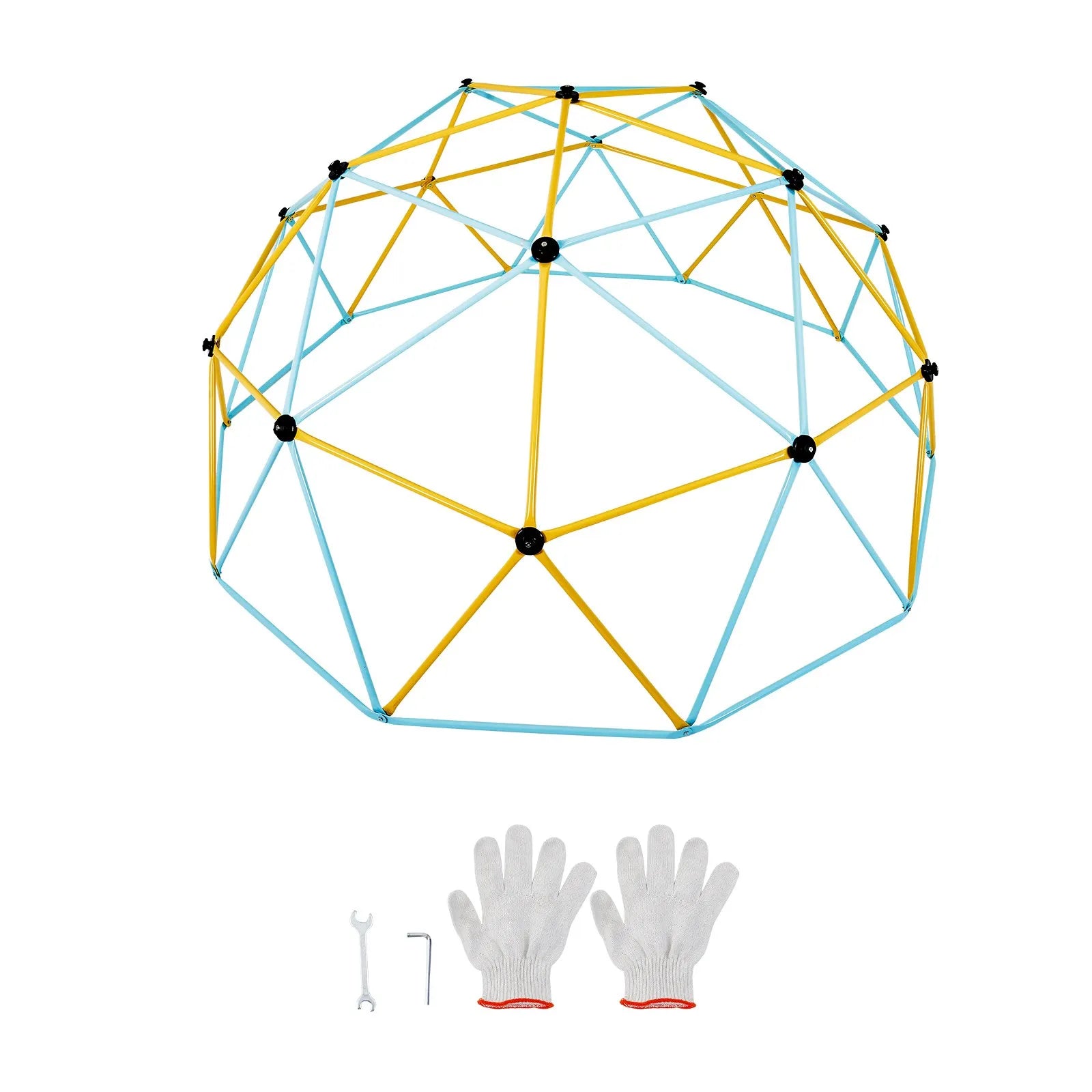 VEVOR Climbing Dome, 12FT Geometric Dome Climber Play Center for Kids 3 to 10 Years Old, Jungle Gym Supports 750LBS and Easy Assembly, with Climbing Grip, Outdoor Backyard Play Equipment for Kids