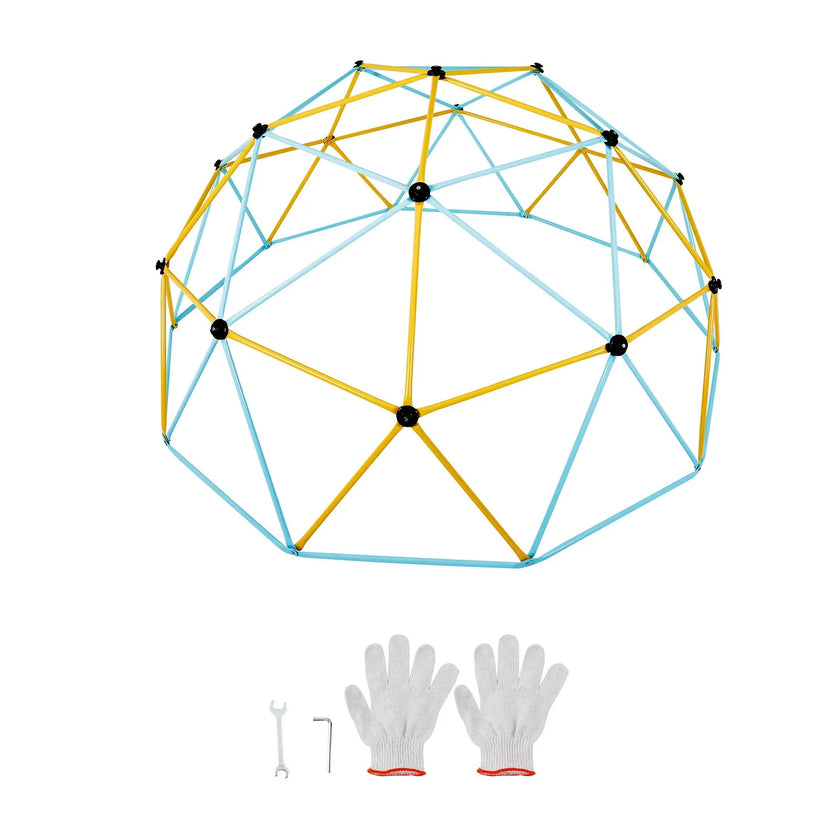 VEVOR Climbing Dome, 12FT Geometric Dome Climber Play Center for Kids 3 to 10 Years Old, Jungle Gym Supports 750LBS and Easy Assembly, with Climbing Grip, Outdoor Backyard Play Equipment for Kids