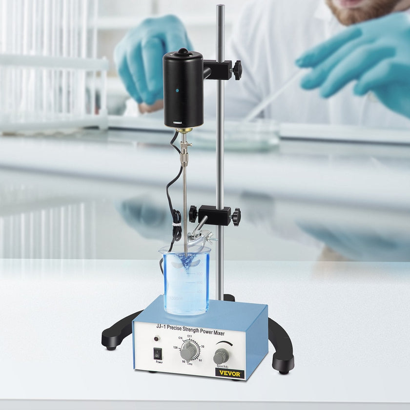 VEVOR Electric Overhead Stirrer Mixer 0-2000 RPM Overhead Stirrer Mixer 100W Overhead Stirrer 0-120 Minutes for Lab Mechanical Mixer
