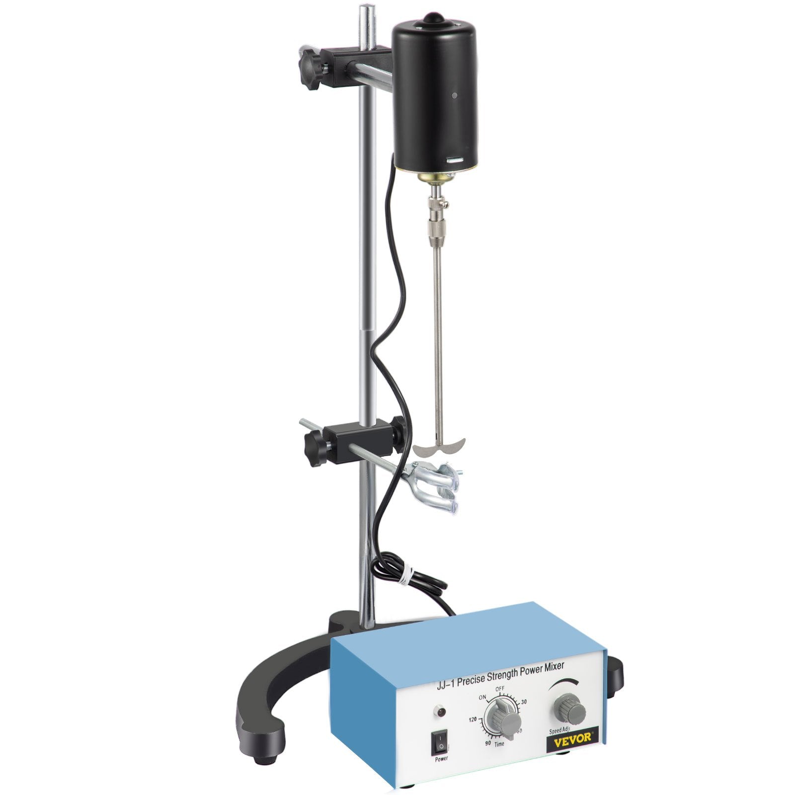 VEVOR Electric Overhead Stirrer Mixer 0-2000 RPM Overhead Stirrer Mixer 100W Overhead Stirrer 0-120 Minutes for Lab Mechanical Mixer