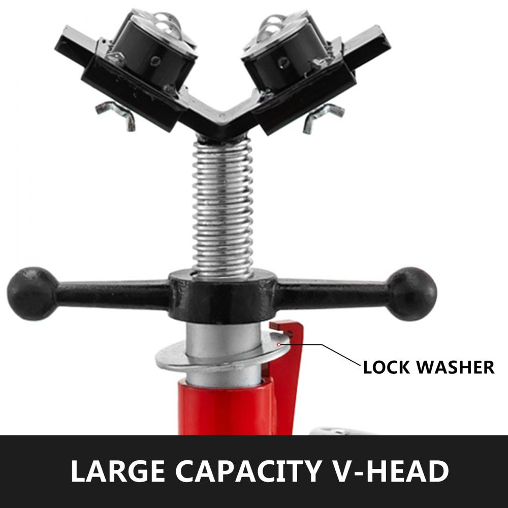 VEVOR Pipe Jack Stand with 4-Ball Transfer V-Head and Folding Legs 1500LB Welding Pipe Stand Adjustable Height 28-52IN 1107A-type Pipe Jacks for Welding