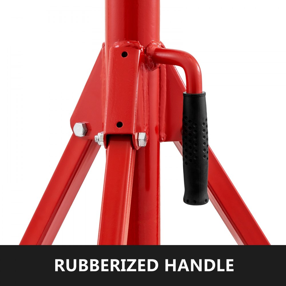 VEVOR Pipe Jack Stand with 4-Ball Transfer V-Head and Folding Legs 1500LB Welding Pipe Stand Adjustable Height 28-52IN 1107A-type Pipe Jacks for Welding