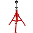 VEVOR Pipe Jack Stand with 2-Ball Transfer V-Head and Folding Legs 1500LB Welding Pipe Stand Adjustable Height 20-37IN 1107C-type Pipe Jacks for Welding