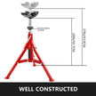VEVOR Pipe Jack Stand with 2-Ball Transfer V-Head and Folding Legs 1500LB Welding Pipe Stand Adjustable Height 20-37IN 1107C-type Pipe Jacks for Welding
