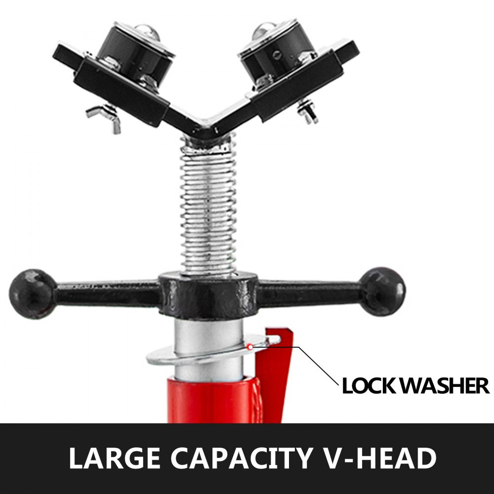 VEVOR Pipe Jack Stand with 2-Ball Transfer V-Head and Folding Legs 1500LB Welding Pipe Stand Adjustable Height 20-37IN 1107C-type Pipe Jacks for Welding