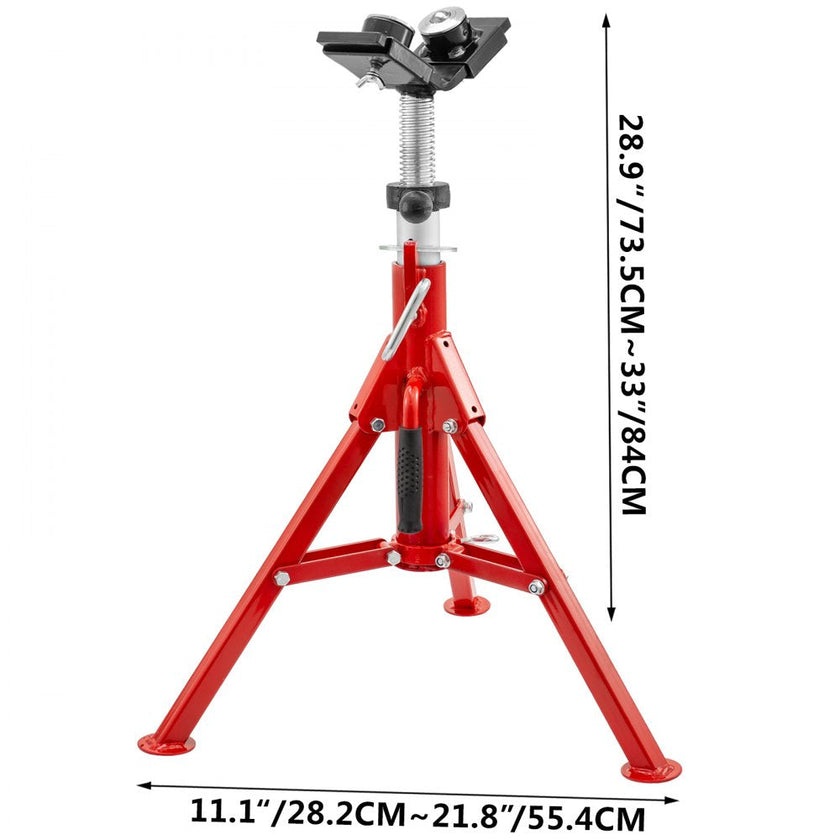 VEVOR Pipe Jack Stand with 2-Ball Transfer V-Head and Folding Legs 1500LB Welding Pipe Stand Adjustable Height 20-37IN 1107C-type Pipe Jacks for Welding