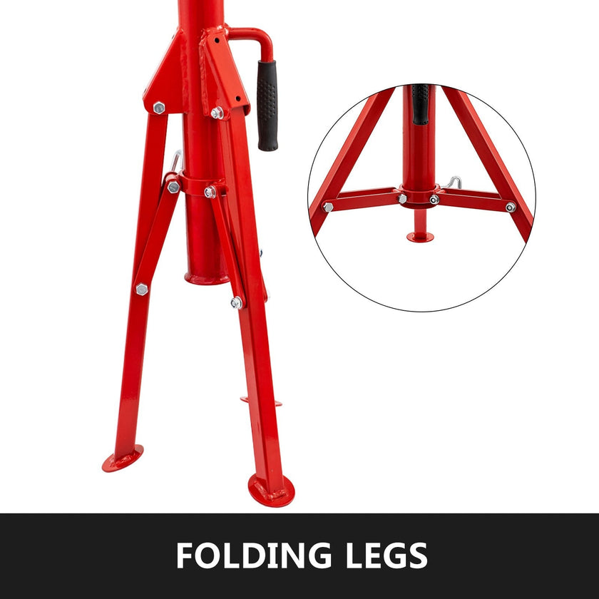 VEVOR Pipe Jack Stand with 2-Ball Transfer V-Head 6mm Thickness and Folding Legs 1300LB Welding Pipe Stand Adjustable Height 28-52IN 1107S-type Pipe Jacks for Welding
