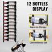 VEVOR Wall Mounted Wine Rack, 12 Bottles Wine Holder Towel Rack, Black Steel Vertical Wine Rack, Modern Decorative Wall Mounted Wine Bottle Holder, Forward Design Simple Storage Wall Rack 48x6x1 in