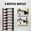 VEVOR Wall Mounted Wine Rack, 9 Bottles Wine Holder Towel Rack, Black Steel Vertical Wine Rack, Modern Decorative Wall Mounted Wine Bottle Holder, Forward Design Simple Storage Wall Rack 35 x 6 x 1 In