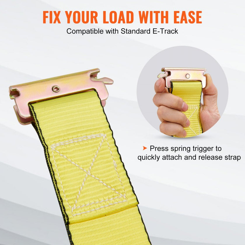 VEVOR Ratchet Tie Down Straps (8PK), 4400 lb Break Strength, E-Track Endless Ratchet with 8 Premium 2