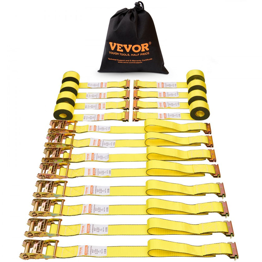 VEVOR Ratchet Tie Down Straps (8PK), 4400 lb Break Strength, E-Track Endless Ratchet with 8 Premium 2